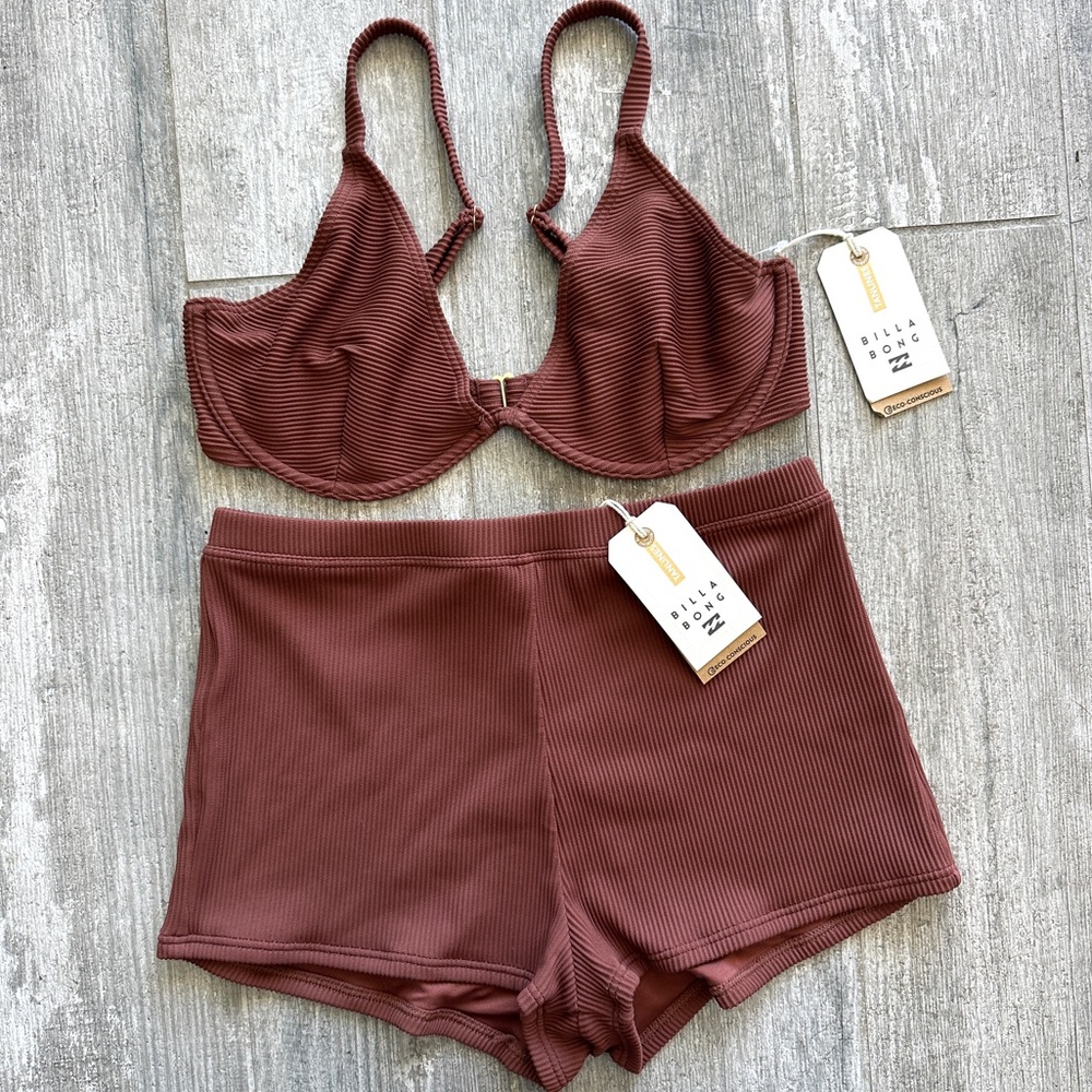 🔥🔥BILLABONG - TANLINES REECE UNDERWIRE PALMA SHORT BIKINI SET🔥🔥